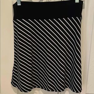 White House, Black Market Summer Black and White Striped Women's Skirt
